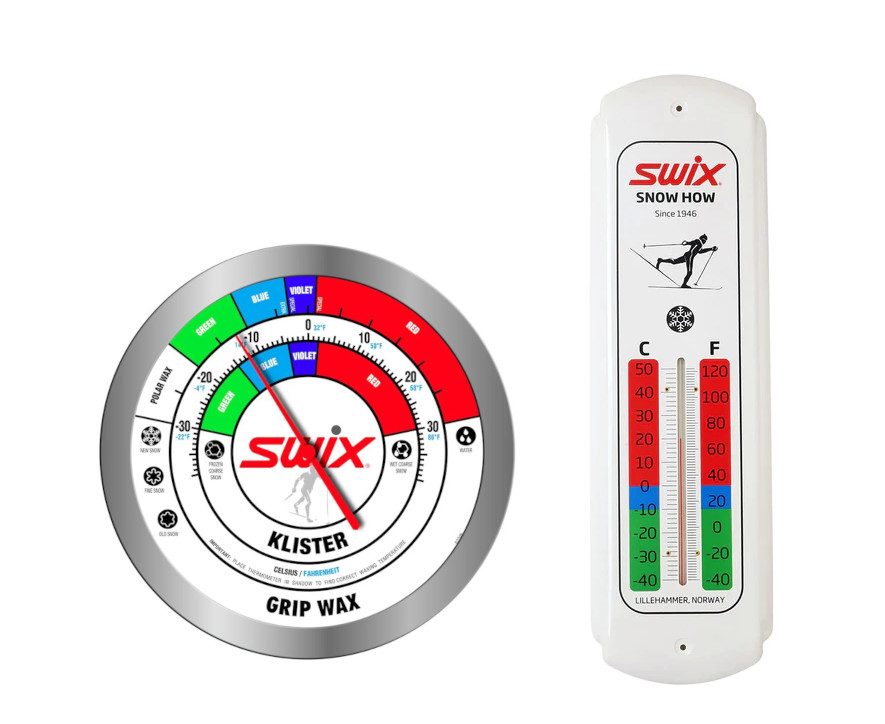 Två olika termometrar från Swix för vallning